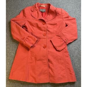 Women's ANN TAYLOR Coral Thigh Length Dress Style/Pea Coat Size M Spot On Sleeve